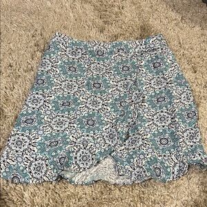 LOFT Floral Mini Skirt - Blue and White